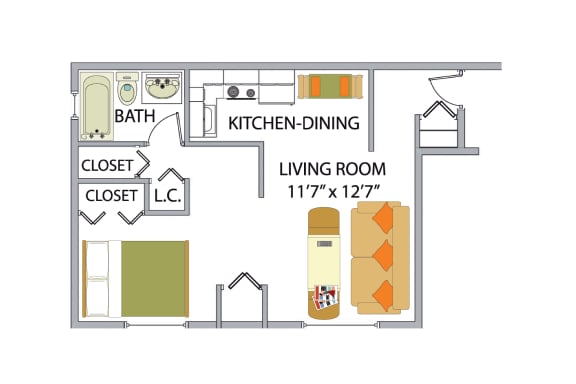 Floor Plan  a floor plan of a small house