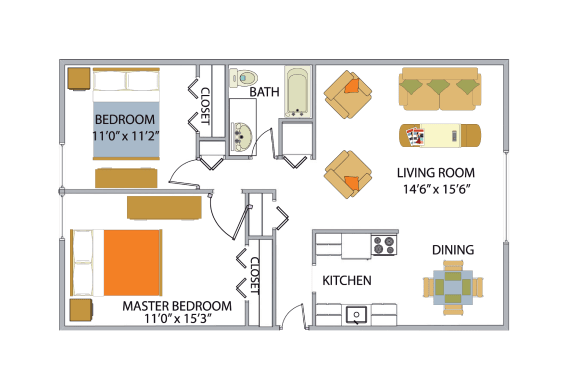 Floor Plan  a floor plan of the apartment