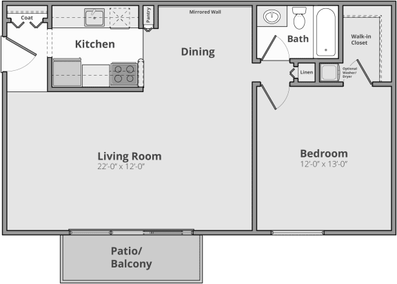 Floor Plan  at Apple Ridge Apartments - Livonia, MI, Livonia, Michigan