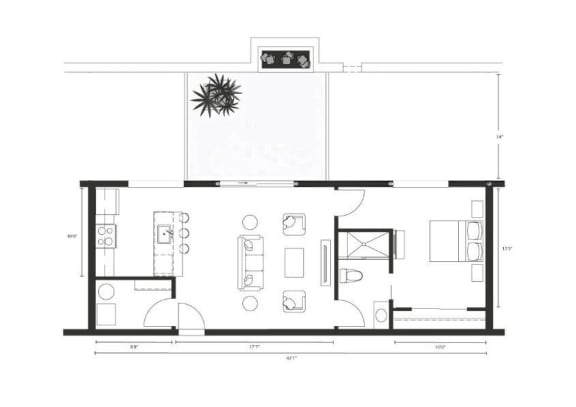 Floor Plan  Penthouse: Regen w/ Private Patio