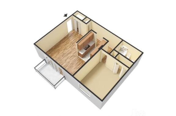 Floor Plan  One Bedroom One Bath Apartments