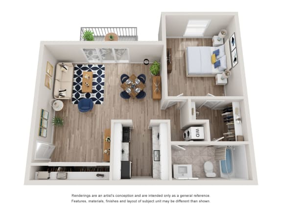 Floor Plan  a 1 bedroom floor plan with a bathroom and a living room