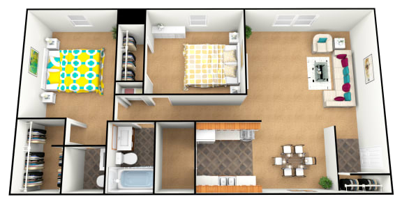 Floor Plan  Two Bedroom One and a Half Bath
