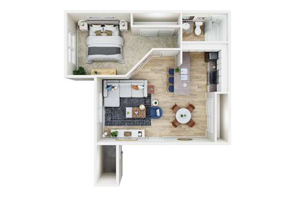 Floor Plan  One Bedroom One Bathroom