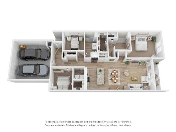Floor Plan  a stylized 3d floor plan of a house