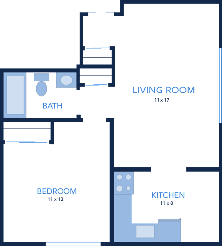 Floor Plan  A blueprint of a house layout with labeled rooms.