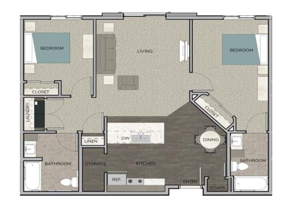 Floor Plan  a floor plan of a 2103 sq ft apartment