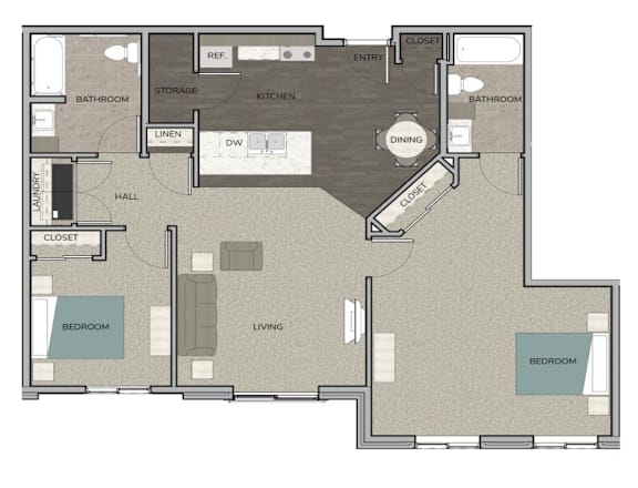 Floor Plan  a floor plan of a 2103 sq ft apartment