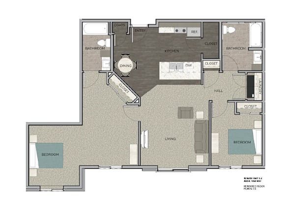 Floor Plan  a floor plan of a house with bedrooms and a living room