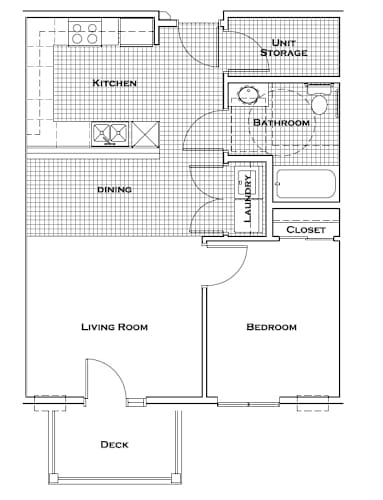 Floor Plan  A black and white floor plan of a house with labeled rooms.