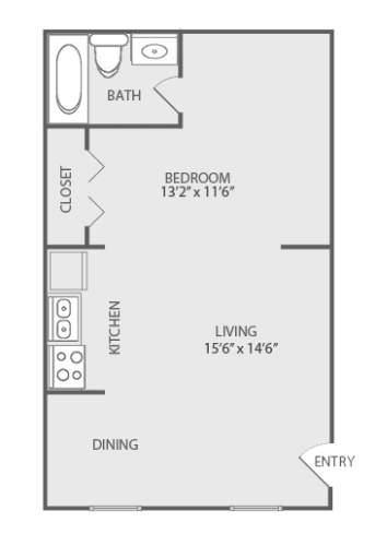 Floor Plan  11A (Junior 1 Bedroom)
