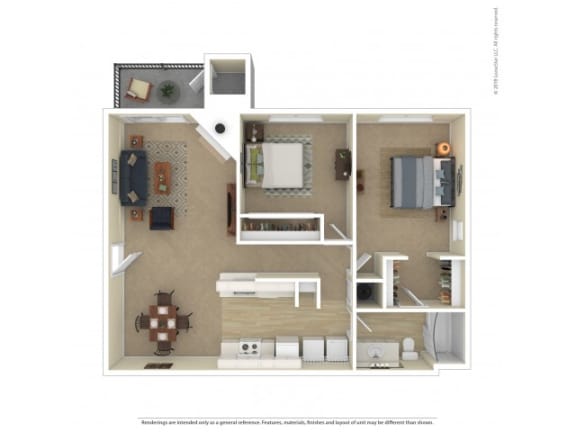 Floor Plan  Birch | 2 Bedroom Apartments For Rent In Mountlake Terrace, WA | Taluswood Apartments