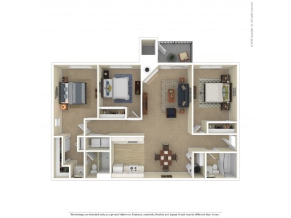 Floor Plan  Oak  | 3 Bedroom Apartments For Rent In Mountlake Terrace, WA | Taluswood Apartments