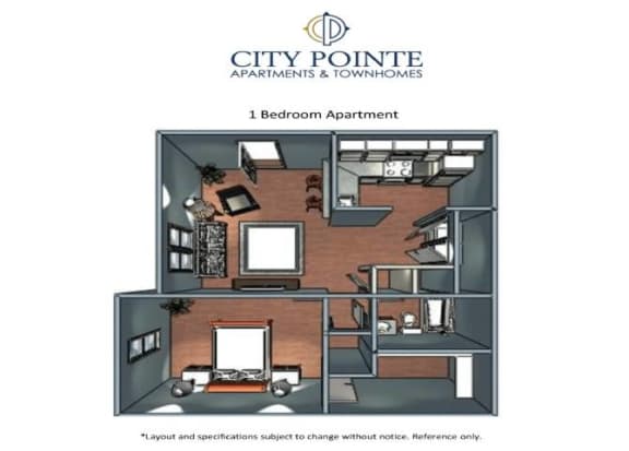Floor Plan  1 Bedroom 1 Bath