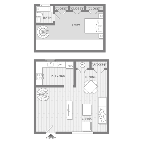 Floor Plan  1 BR Loft (C)