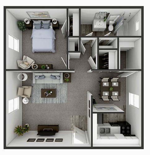 Floor Plan  1 BR Garden - Forest Hill Drive