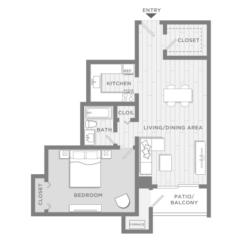Floor Plan  1x1 Garden Large