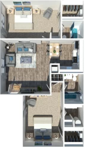 Floor Plan  2 Bed 2 Bath