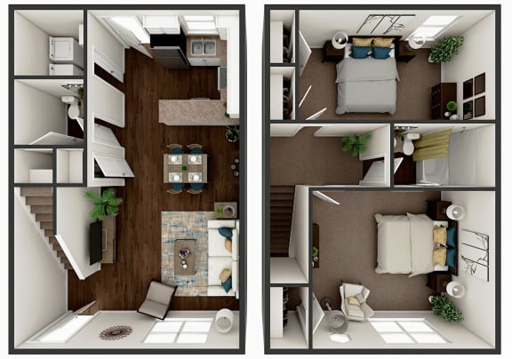 Floor Plan  2 BR 1.5 Bath