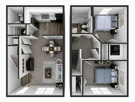 Floor Plan  A series of images showing different layouts of a room.