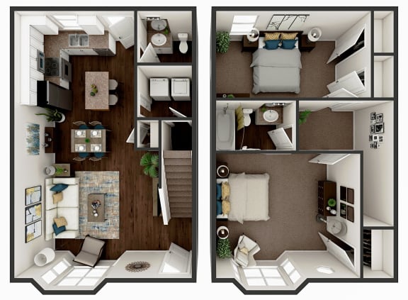 Floor Plan  2 Bd with Bay Window