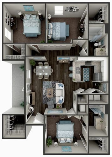 Floor Plan  a 3d drawing of a floor plan with a bedroom and a bathroom