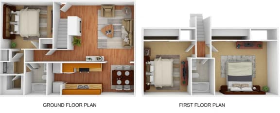 Floor Plan  a stylized floor plan with a bedroom and a living room