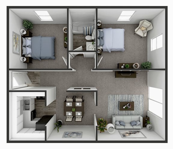 Floor Plan  2 BR Garden (B) - Georgetown Rd