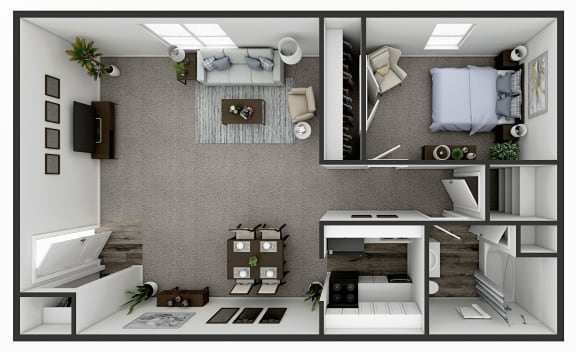 Floor Plan  1 BR Garden - Hanley Lane