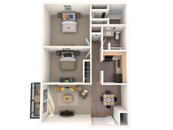 Floor Plan  2 Bedroom 2 Bath