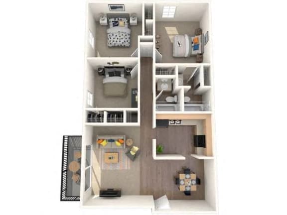 Floor Plan  3 Bedroom 2 Bath