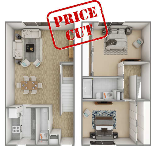 Floor Plan  a floor plan of a house with price cut off