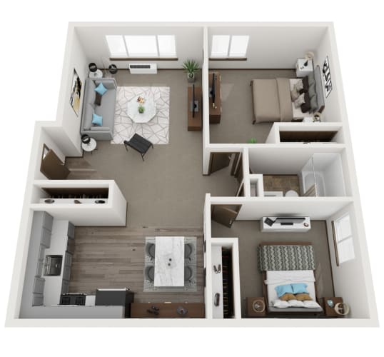 Floor Plan  Grand Rapids 2 Bedroom Apartment