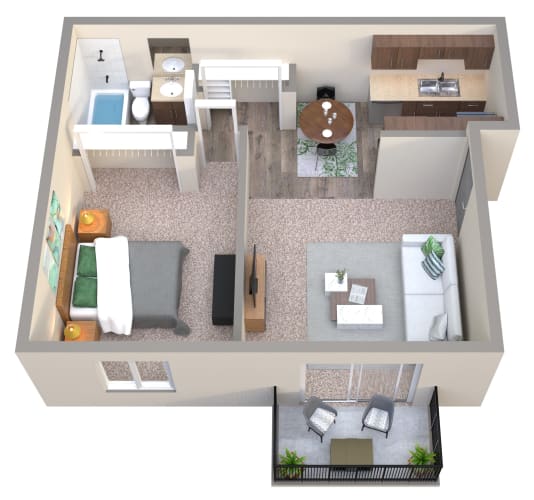 Floor Plan  1 Bedroom Ridge
