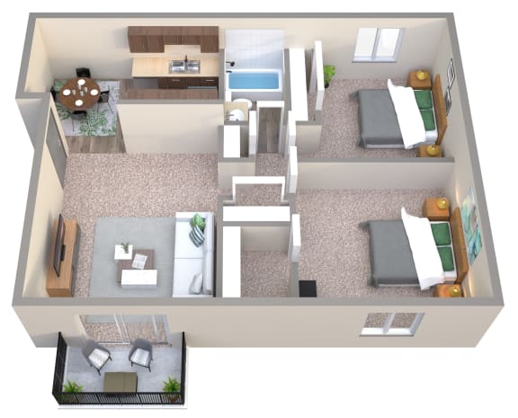 Floor Plan  2 Bedroom Court