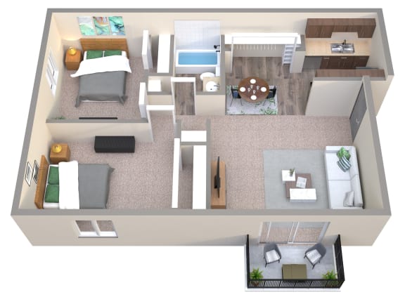 Floor Plan  2 Bedroom Ridge