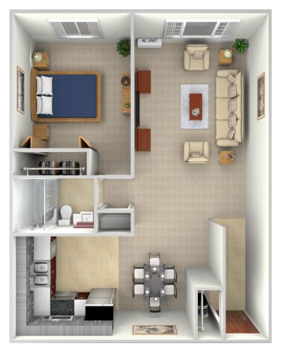 Floor Plan  1 Bed- Renovated