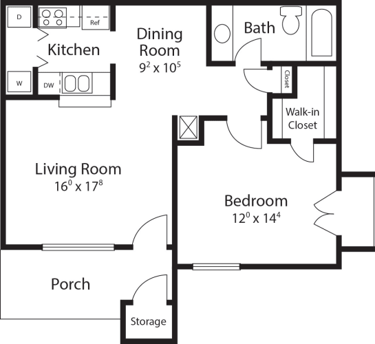 Floor Plan  a floor plan of a house with a bedroom and a living room