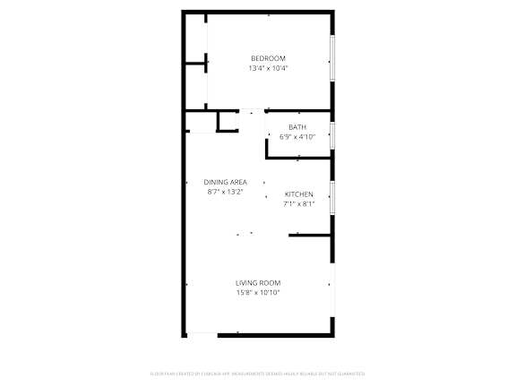 Floor Plan  A black and white floor plan of a house with labeled rooms.