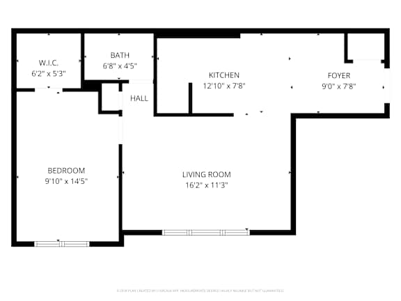 Floor Plan  A black and white image of a floor plan for a house.