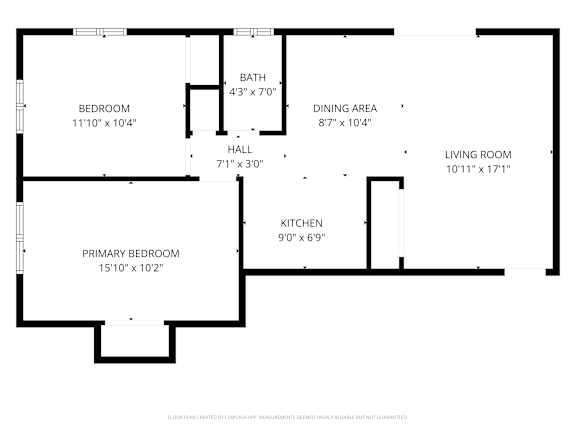 Floor Plan  A black and white image of a floor plan for a house.