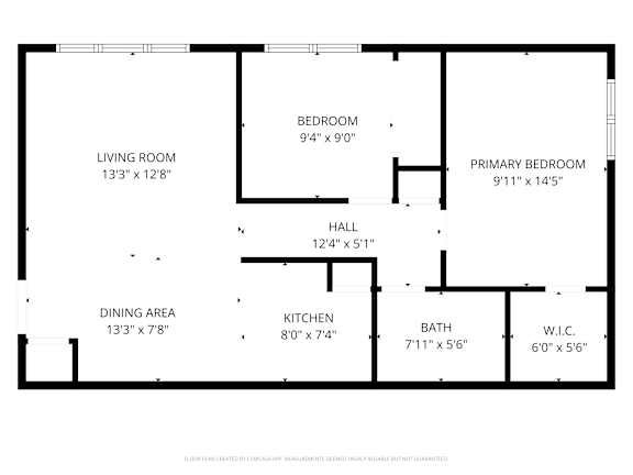 Floor Plan  A black and white floor plan of a house with labeled rooms.