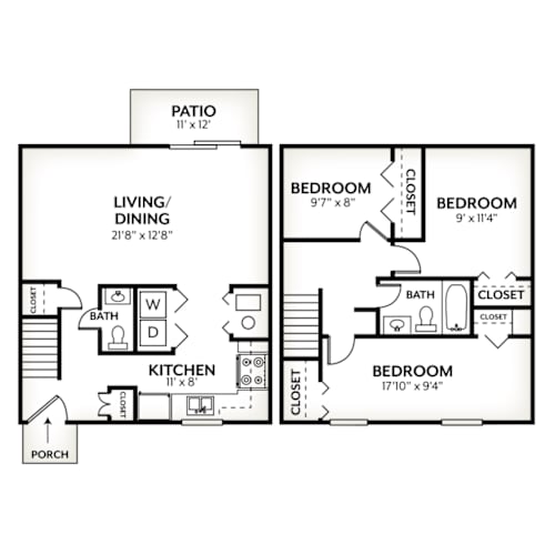Floor Plan  A black and white image of a house floor plan.