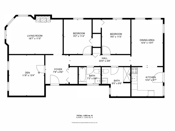 Floor Plan  a floor plan of a house showing the bedrooms and baths