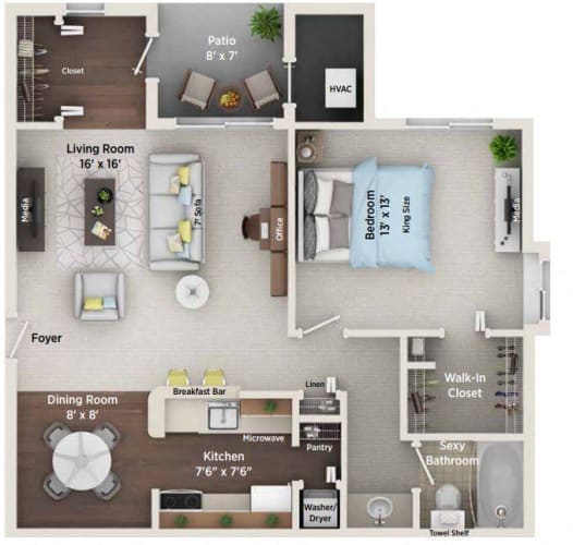 Floor Plan  A Floor Plan at Village Club on Franklin, Southfield