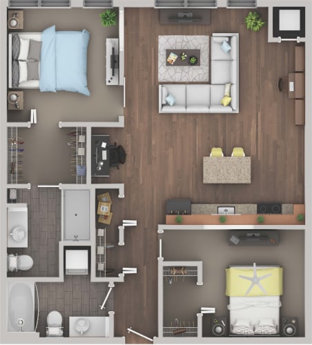 Floor Plan  C Floor Plan at Ann Arbor City Club, Michigan, 48104
