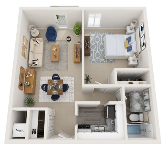 Floor Plan  One bedroom floorplan