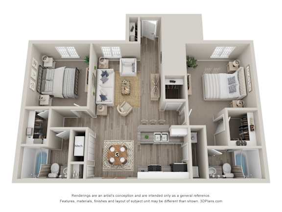 Floor Plan  The Breslin Floorplan 1050 SFT