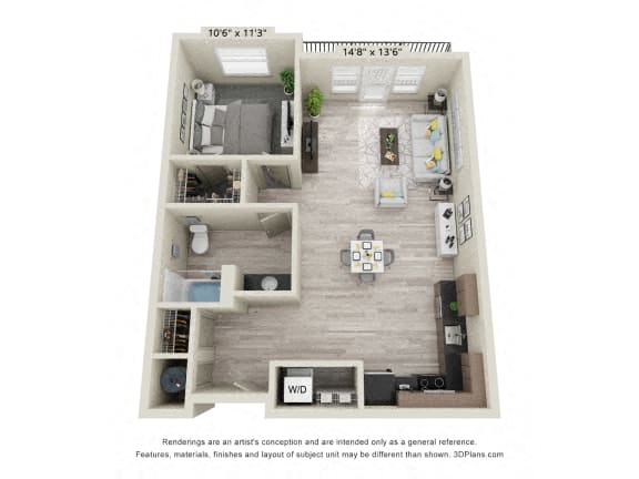 Floor Plan  a 1 bedroom floor plan  villas at spring creek