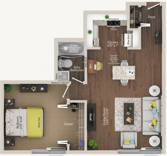 Floor Plan  Floor Plan A3 AFF at City Club Apartments Lafayette Park, MI 48207